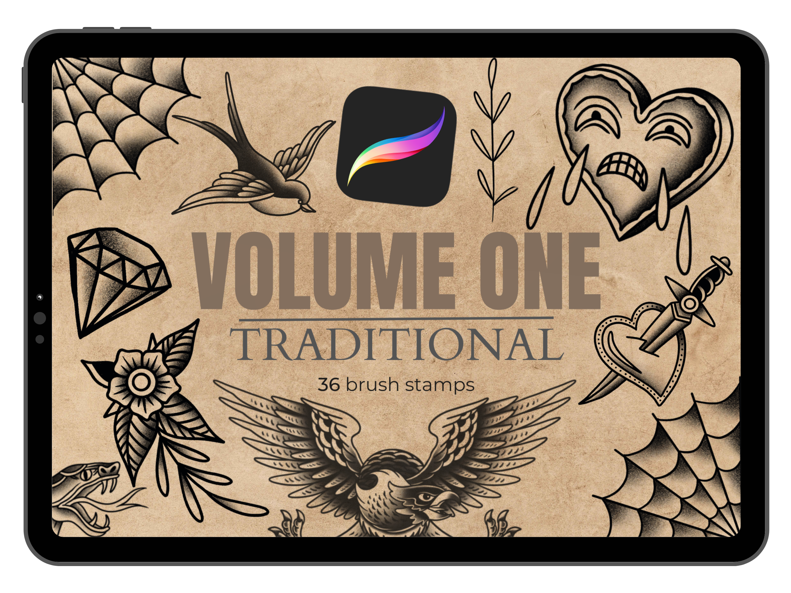 Traditional Volume One: Procreate Brush set 36+