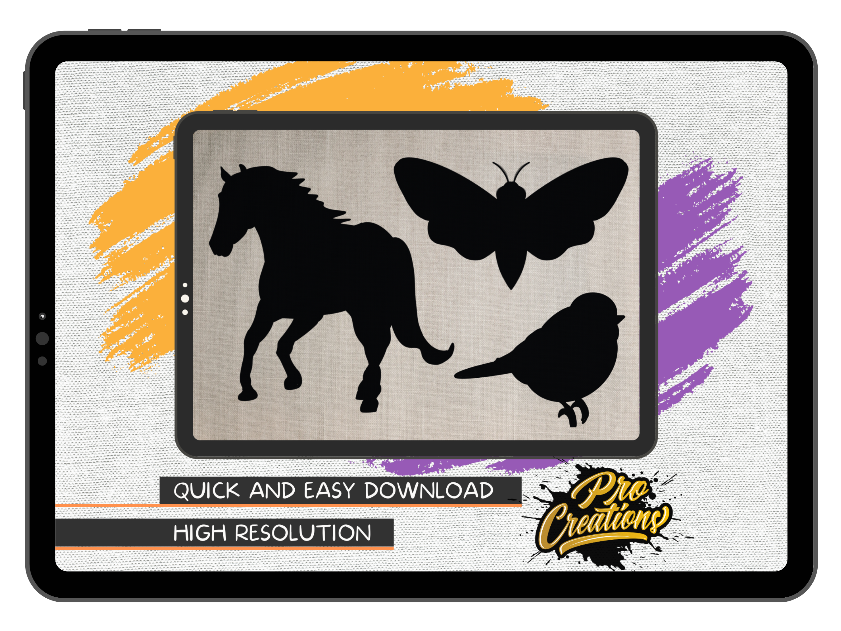 100 Animal Silhouette Shape Brush-Stamps | Downloadable Pro-Create Brush-sets
