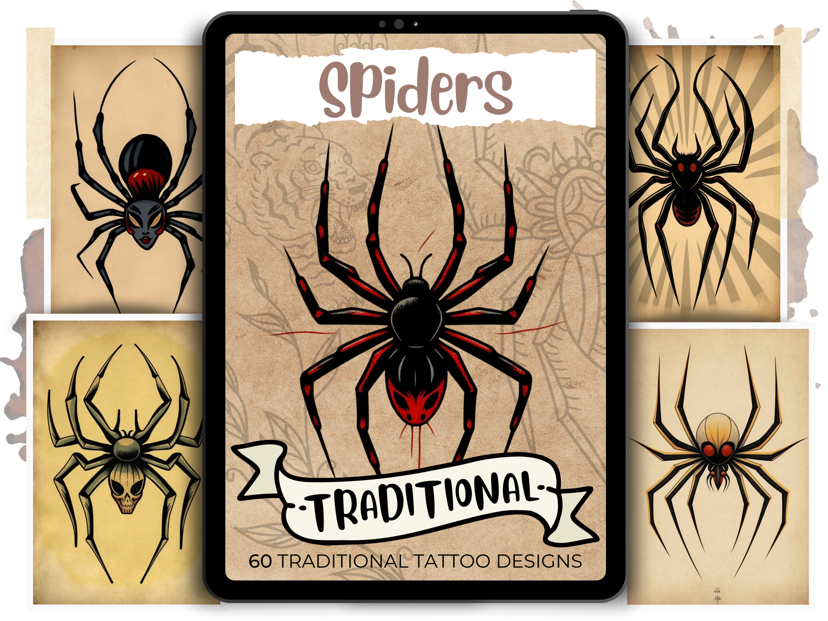 Blackwork Tattoo Spider. Tattoo Tribal Vector Design.Hand Drawn Style  Vector Illustration Stock Vector - Illustration of icon, vector: 227598154