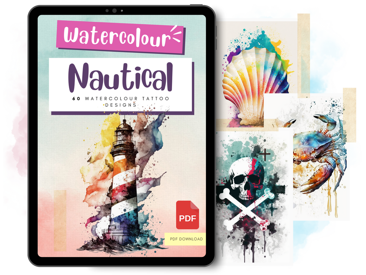 Nautical Watercolour Tattoo Designs | PDF Reference Designs for Tattoo