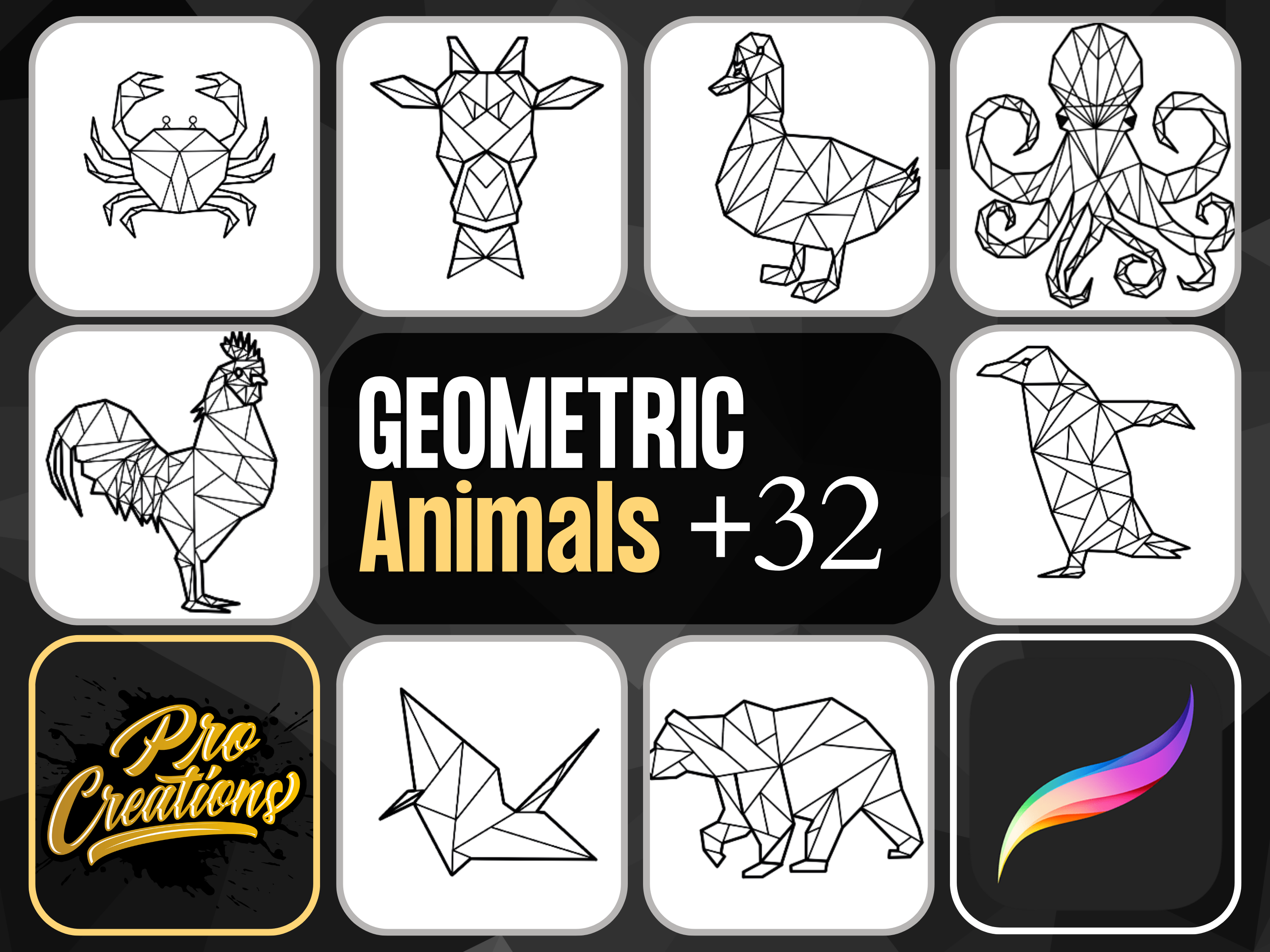 Paquete de pinceles geométricos y ornamentales MEGA +414 diseños
