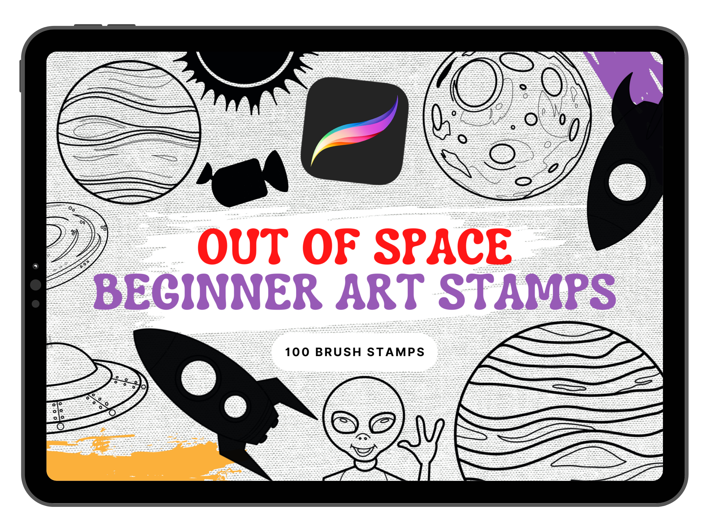 100 Space Shape Brush-Stamps | Downloadable Pro-Create Brush-sets