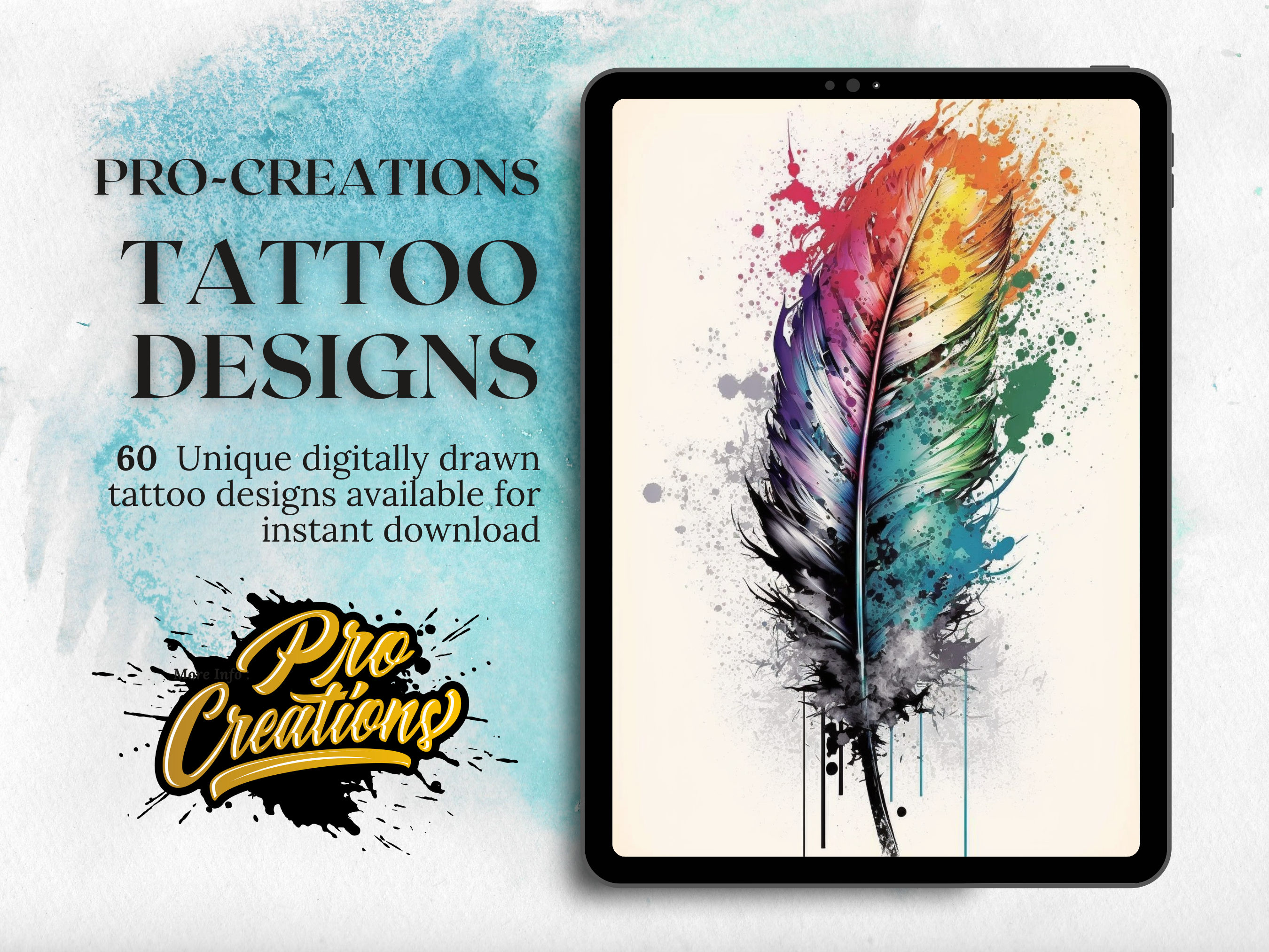 Vibrant Watercolor Tattoo Designs Midjourney Prompt | PromptBase